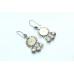 Earrings Silver 925 Sterling Dangle Drop Women Crystal Stone Handmade B565